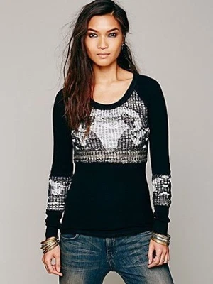 ¡Nuevo con etiquetas vintage! Top tejido waffle térmico We The Free People Ram Bambi Swift para mujer M Foto 1 de 3