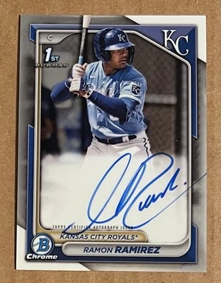 2024 Bowman Chrome 1st #CPA-RRZ Ramon Ramirez Auto Rookie RC Royals SP - Image 1 of 2