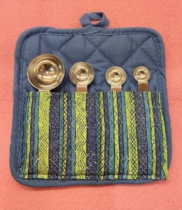 Potholder With Stainless Steel Measuring Spoons Kitchen Set - Picture 1 of 5