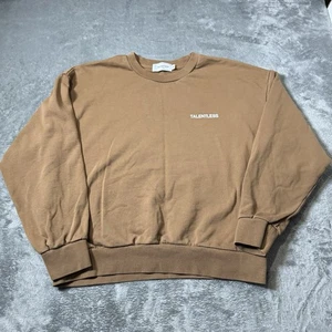 Talentless Spellout Logo Brown Crewneck Sweatshirt Damen Gr. M Heavyweight - Bild 1 von 6