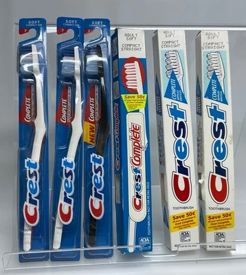 Lote de 6 Escovas de Dentes VTG Crest Completas NOS Macias Compactas 7 Fabricadas na Alemanha Anos 90’ - Imagem 1 de 4