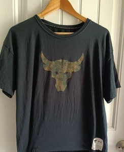 Under Armour Project Rock Shirt Women’s XL Gym Bull BSR Logo - Picture 1 of 5
