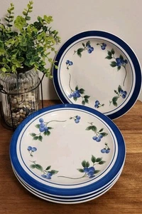12 Pc L.L. Bean Blueberry 11¼" Dinner & 8½' Salad Plates, 6" Bowls Very Good - Picture 1 of 12