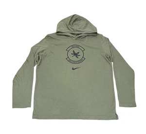 Nike Mens Ohio State Buckeyes Hooded Tshirt Salute To Service Large Olive Green - Picture 1 of 10