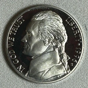 1996-S San Francisco Jefferson 5 Cent Nickel Proof Coin Monticello - Picture 1 of 2