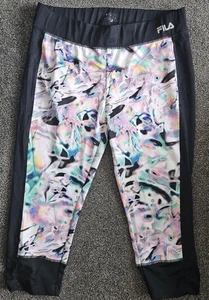 FILA Sport Ladies Vintage Capri Pants Size L running / gym Yoga Cropped leggings - Picture 1 of 4