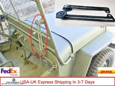 Se adapta a Willys Jeep MB Ford GPW Parabrisas Brazo Ajuste Placa Ventana Deslizable A2235 Foto 1 de 4