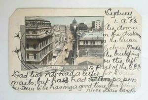 Ephemera George Street Sydney NSW Postkarte verschickt 1.9.1903 Minnesota USA Amerika - Bild 1 von 4