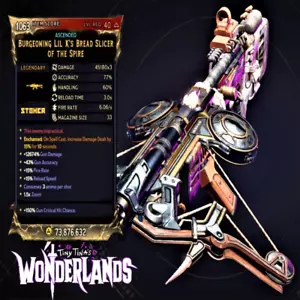 (PS/XBOX/PC) DIMINUTA TINA WONERLANDS ❗MODDED❗ Cortadora de pan Lil K's Nivel 40 - Imagen 1 de 1