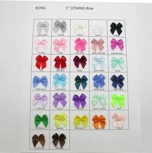 Ribbon Bows Polyester Satin 1" (25mm) 25 OR  100 Piece Pack USA Seller - Picture 1 of 33