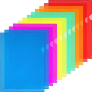 12Pack Clear Plastic File Folders Document Sleeves Paper Folder Sheet Protectors - Picture 1 of 9