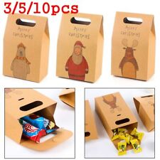 Santa Claus Holder Christmas Candy Box Kraft Paper  Cookies Pouch Gift Bags