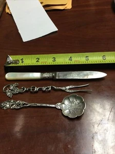 Antique German 800 Silver Plus Mother Of Pearl Silver Knife. See Description. - Picture 1 of 10