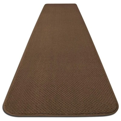 SKID-RESISTANT CARPET RUNNER hall area rug floor mat TOFFEE BROWN - Image 1 of 4