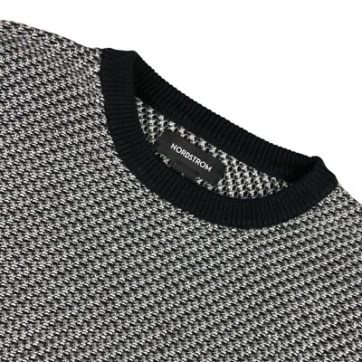 Suéter Jersey Nordstrom Para Hombre Mezcla Algodón Tejido Negro/Blanco • Grande Foto 1 de 4