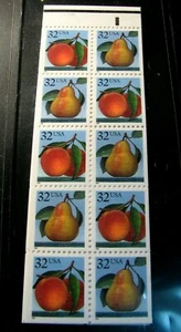 Folleto de Estados Unidos Paneles Estampillas Scott# 2488a Fruta 1993 MNH Panel de 10 (ver nota) L285 - Imagen 1 de 1