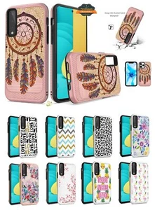 Funda híbrida a prueba de golpes con patrón de diseño para Apple iPhone 13 textura cepillada - Imagen 1 de 37