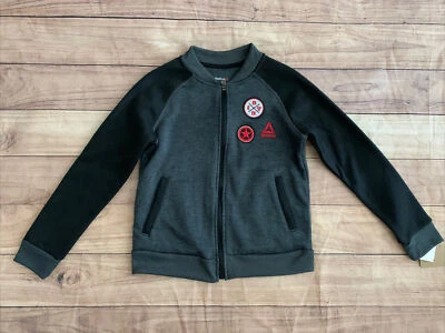 Boys Reebok Gray Long Sleeve Zip Up Jacket Size 7 NEW NWT  - Image 1 of 4