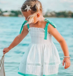 Camille and Leah Designs Boutique Aquamarine Mermaid Dreams Tunic Set sz 12 NWT - Picture 1 of 11