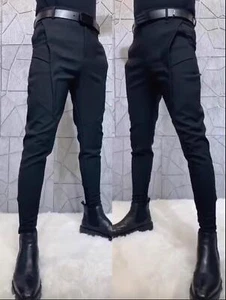 Men's Fashion Youth Korean Skinny Slim Fit Pencil Trousers Casual Tapered Pants - Picture 1 of 6