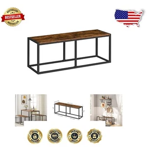 Rustic Brown & Black Industrial Style Bench - Perfect for Dining or Entryway Use - Picture 1 of 11