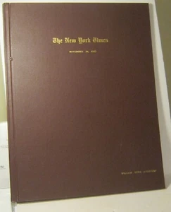 20. November 1922 New York Times Zeitung im FOLIO mit Echtheitszertifikat Historische Nachrichtenarchive - Bild 1 von 9