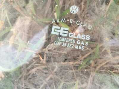 VW Back Glass believe 1960's; ARM-R-CLAD, Tempered GA3. DOT35AS2M66 - Image 1 of 4