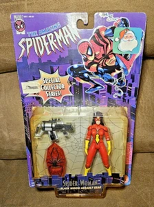 Marvel Spider-Man Spider-Woman Black Widow Assault Gear Figur 1996 ToyBiz NEU - Bild 1 von 4