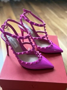 Valentino | NEW Rockstud Ankle Strap Pump with Tonal Studs 100MM in Pink - Picture 1 of 11