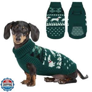 Leletail Dachshund Sweater, Turtleneck Dog Sweaters for Small Dogs, Warm Pull - Picture 1 of 5
