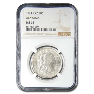 1921 2x2 Alabama Centennial Commemorative Half Dollar MS-64 NGC - Picture 1 of 3