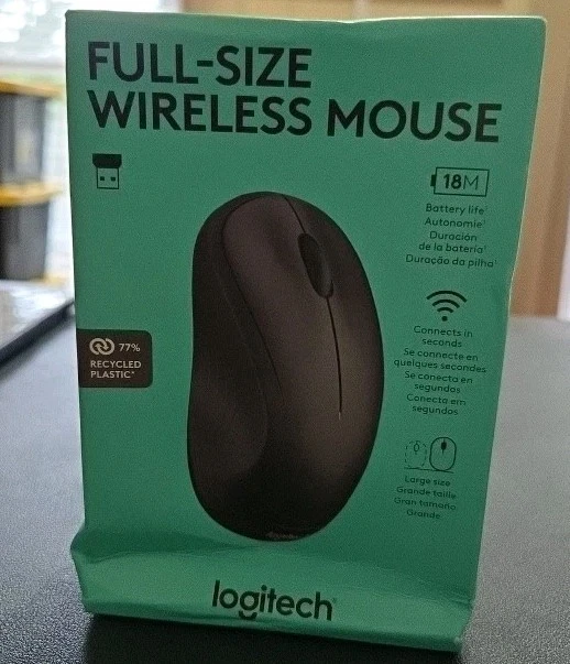 Logitech Full- Size Wireless Mouse - Black Damaged Package  - Image 1 of 1
