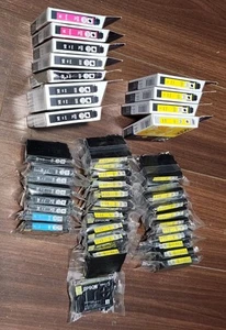 Lot 40 Epson Genuine Ink Cartridges 220 Standard Black Cyan, Magenta Yellow - Picture 1 of 6