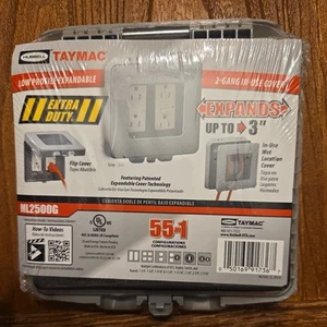 Hubbell TayMac ML2500G Low Profile Expandable 2 Gang In-Use Cover - 55 IN 1 Gray - Picture 1 of 2