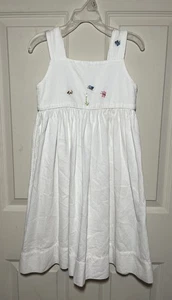 Vintage STRASBURG  Size 5 sun Dress White Embroidered butterfly  - Picture 1 of 7