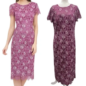 JS Collections Floral Lace Cocktail Dress Size 12 Mother of the Bride Formal - Picture 1 of 8