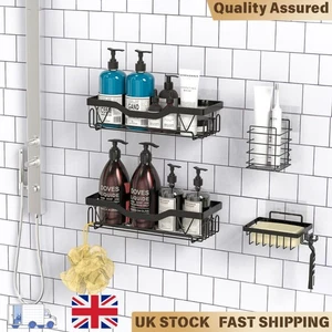 Rustproof Self Adhesive Shower Shelves Large Capacity Bathroom Shower Organizer - Picture 1 of 13