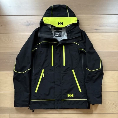 Куртка мужская Helly Hanson Bock Shell маленькая черная желтая Helly Tech с капюшоном для лыж - Изображение 1 из 4