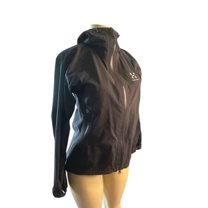 Regenjacke Mantel Damen S Haglöfs Full Zip wasserdicht Gore-Tex Kapuze schwarz - Bild 1 von 8