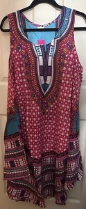 NEW Saisl African Pink Print Umbrella Dress Size One Size Fit All - Picture 1 of 3
