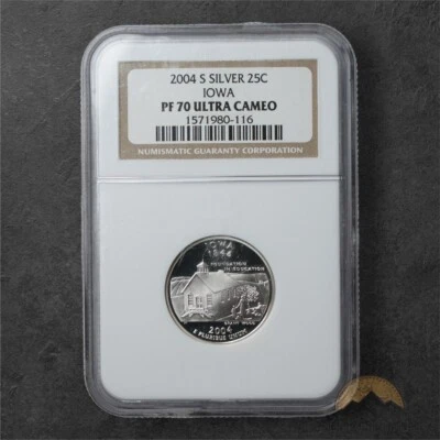 2004-S Proof Iowa Silver State Quarter 25C - NGC PF70 UCAM - Image 1 of 2