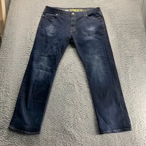 Lee Jeans Mens 42x32 Blue Dark Wash Cotton Stretch Extreme Motion Slim Straight - Picture 1 of 10