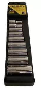 Stanley 9 Piece Deep Socket Set 3/8 Drive SAE Brand New 12 point #74871 - Picture 1 of 10