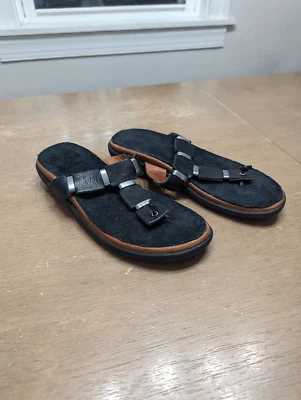 Sandalias Gentle Souls Where to Go para mujer talla 7 chanclas negras cuero Foto 1 de 4