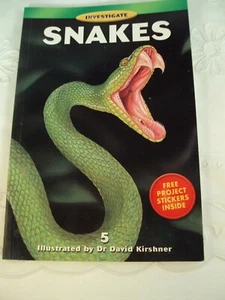 Investigate Snakes White Cap Books Soft Cover David Kirshner Color Pictures New - Bild 1 von 3