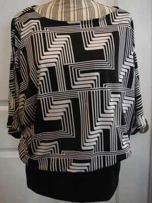 Top mujer Time Line blanco y negro talla L grande Foto 1 de 4