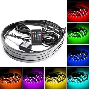 Kit de tira de luz de neón 4 piezas 7 colores 5050 LED de resplandor de coche de aterrizaje - Imagen 1 de 12