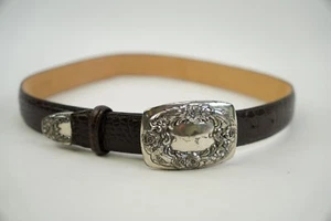 1996 BRIGHTON Brown Leather Belt Size M #24009, 36" Long - Picture 1 of 10