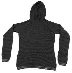 Krimson & Klover Hooded Pullover Sweater Gray Stretch Thumbholes Merino Wool M - Picture 1 of 6