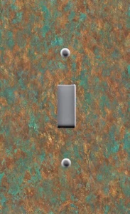 Light Switch Plate Cover RUSTIC HOME DECOR WEATHERED COPPER BRONZE PATINA 02 - Picture 1 of 26